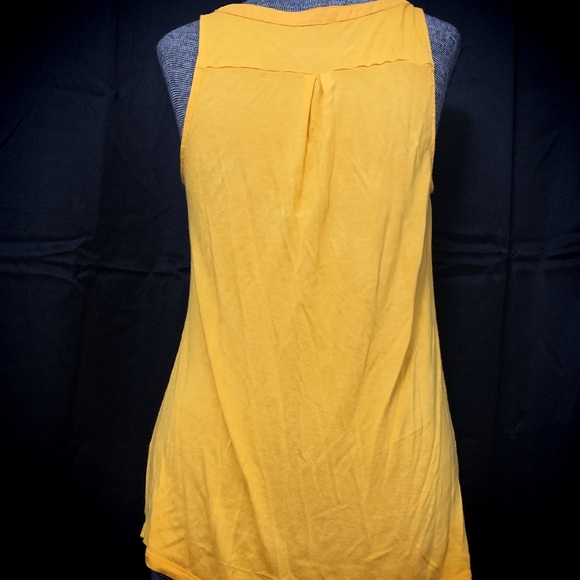 Sleeveless Gold V-Neck Semi Sheer Express Blouse - Picture 7 of 7